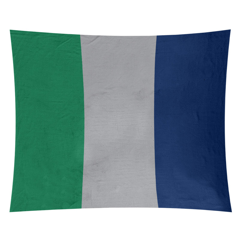 Tapisserie de polyester Vancouver, H 68 po x l 80 po, Vert / gris froid / bleu
