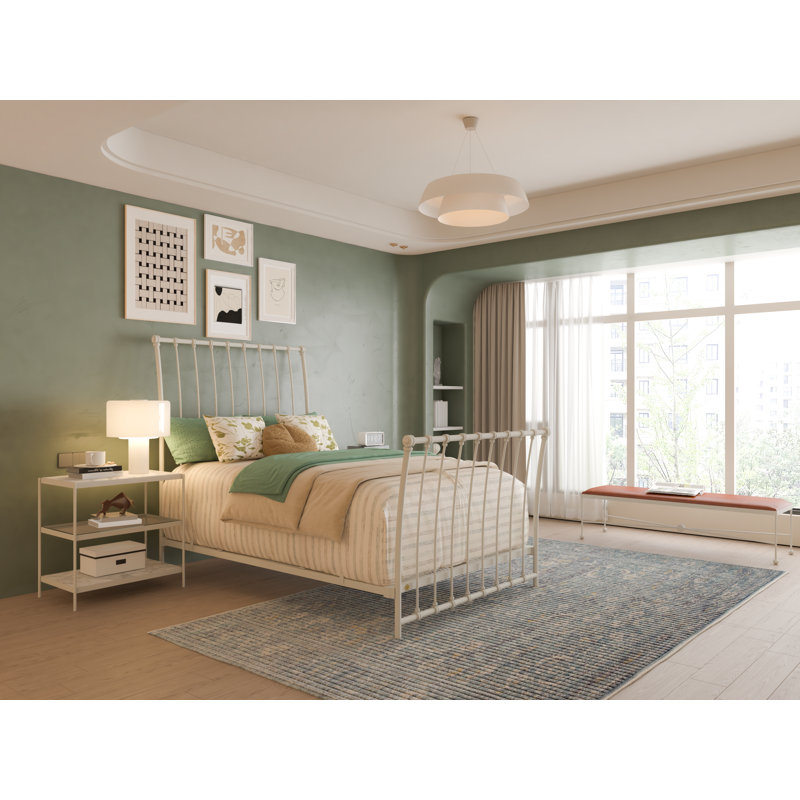 142 Altro Bed | Complete Sleigh, Matte White, Full
