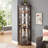 Therris Corner Lighted Curio Cabinet Corner Glass Cabinet Lighted Curio Cabinet Corner Display Case for Living Room, Curio Cabinet, Antique collection, Wine,Bar Glass Storage Light Included-2007551439-1982086793