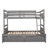 Twin Over Full Bunk Bed With Storage - Gray
