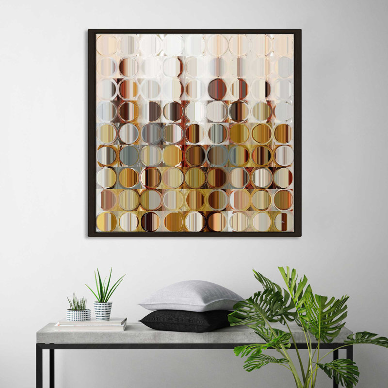 « cercles et carrés #36 », reproduction d’impression sur toile encadrée, H 21,5 po x l 21,5 po