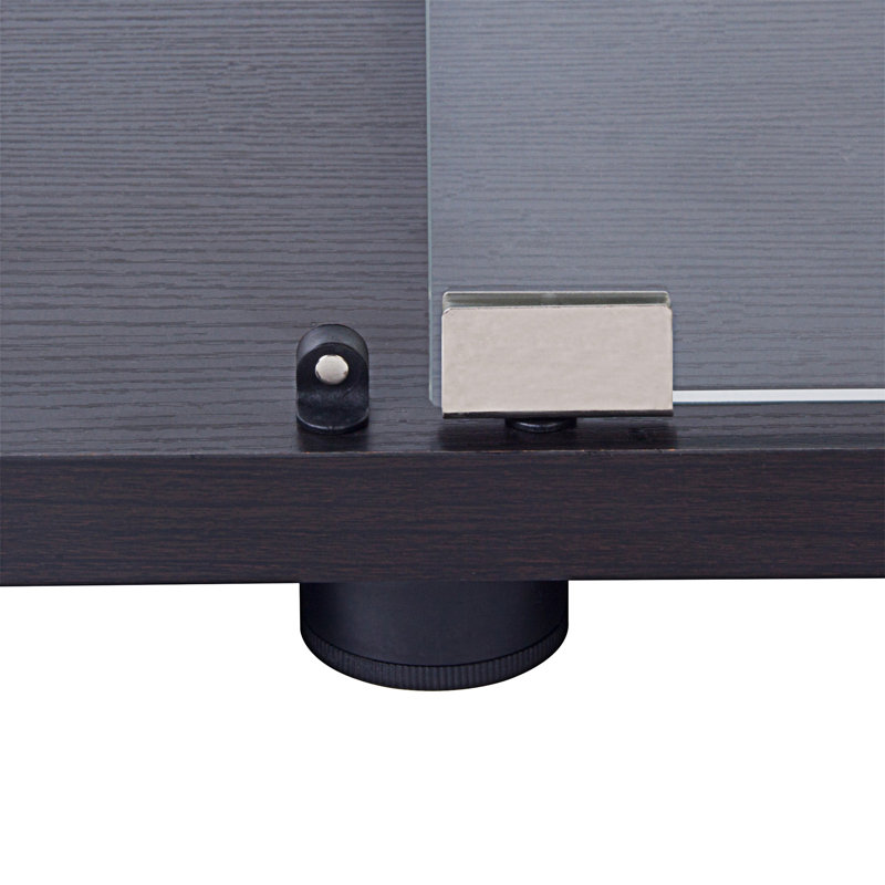 Black Tempered Glass Curio Cabinet with Three Shelves