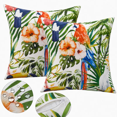 Outdoor Throw Pillows Set of 2, Waterproof & Fade-Resistant, Decorative Cushion With hidden zipper