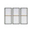 Toile abstraite murale avec or, 3 l 15 po x H 35 po, bleu sarcelle foncé et bleu