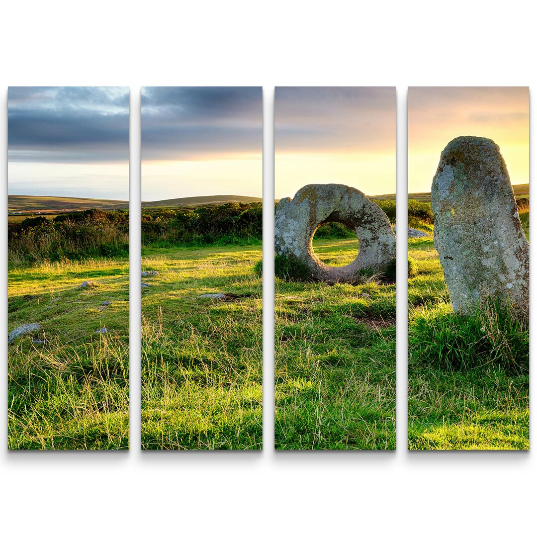 4-tlg. Leinwandbilder-Set Mystische Men-an-Tol Steine in Cornwall