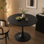 Table tulipe de 42,1 po de couleur noire, table de salle à manger de style Mid-Century pour 4 à 6 personnes - plateau de table rond en panneau de fibres à densité moyenne, table de salle à manger à piédestal, table de bout et table basse de loisir