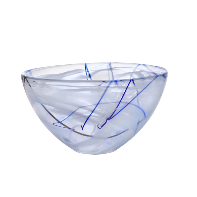 Contrast Glass Serving Bowl, 4.875"H x 9"W, Blue
