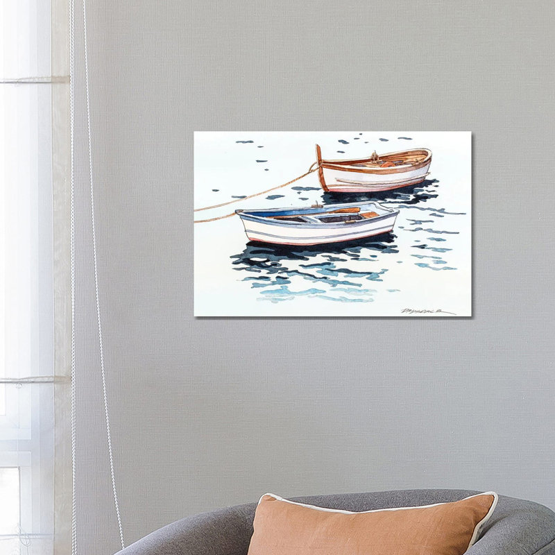 Vernazza Boats 1 Piece Wrapped Canvas Wall Art, 45.72cm H x 66.04cm W