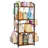 4-Tier Purse Organizer For Closet With 3 Side Hooks And 2 Baskets, High Capacity Purse Rack Stand For Purse Storage, Metal & Wood Handbag Holder For Handbag Organizer, Patent Pending