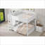 Lit superposé en bois et bois aggloméré avec dessus de grand lit, sans sommier, blanc pour les petites chambres et amp; Chambre d'amis-1098545937