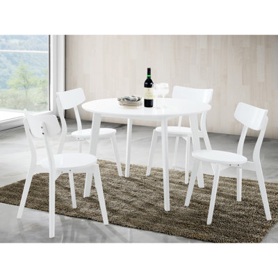 Table de salle à manger contemporaine en bois blanc - ronde et fonctionnelle de style l 41,26 po x P 29,27 po avec des matériaux de qualité