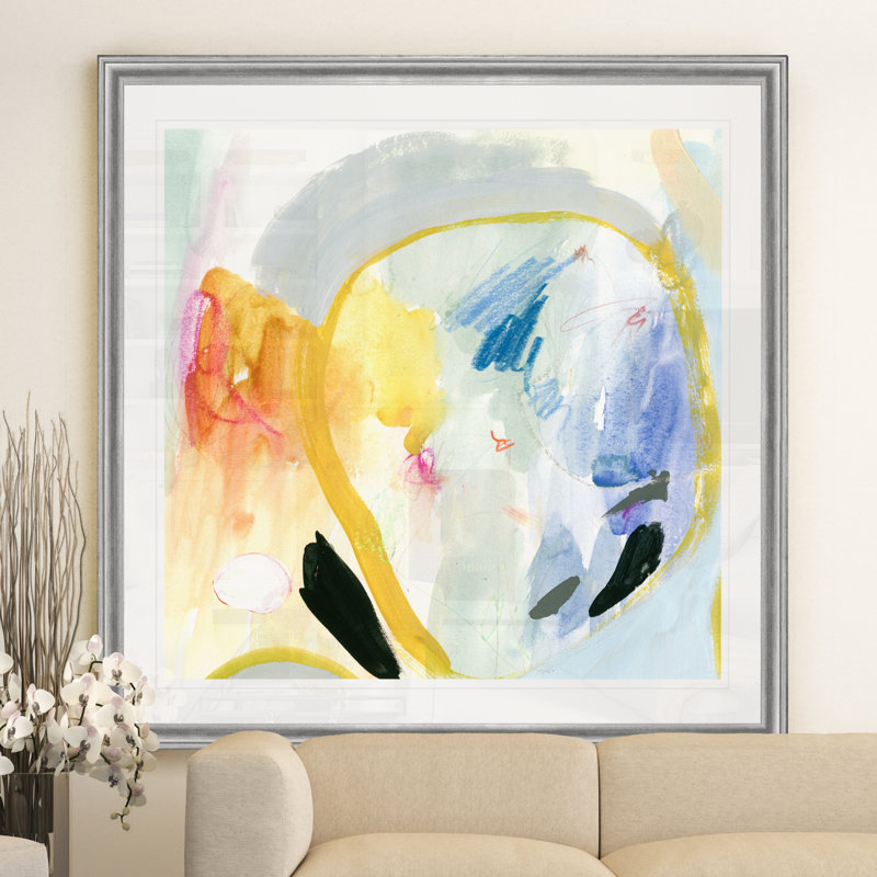 Amour, langue II, reproduction d'art sur toile, H 22,5 po x l 22,5 po x P 1,5 po, Cadre argenté