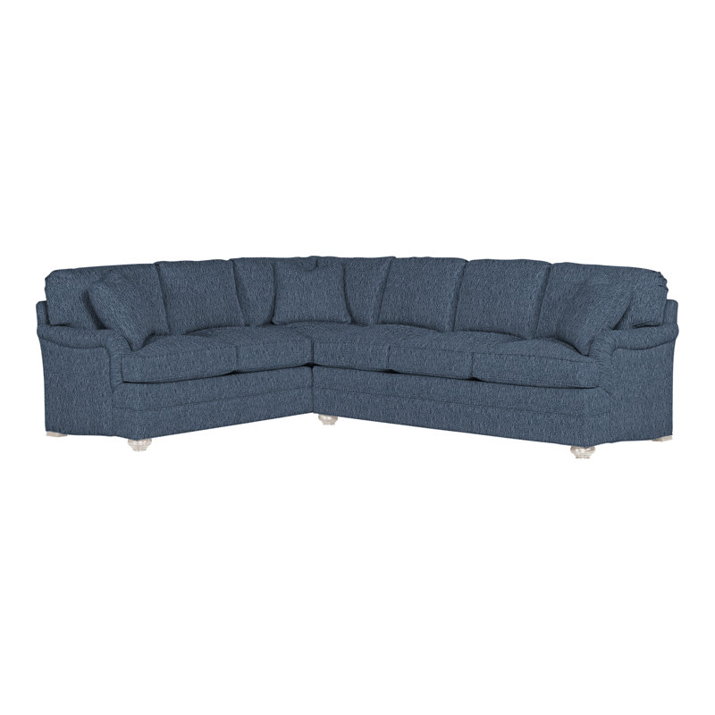 American Bungalow 2-Piece East Lake Modular Corner Sectional, Casa Blanca, Navada Blue