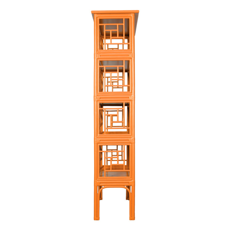 Chippendale Bookcase, Citrus Orange