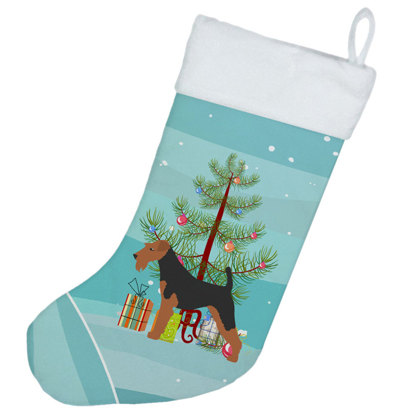 Chaussette de noël joyeux de noël, Terrier gallois