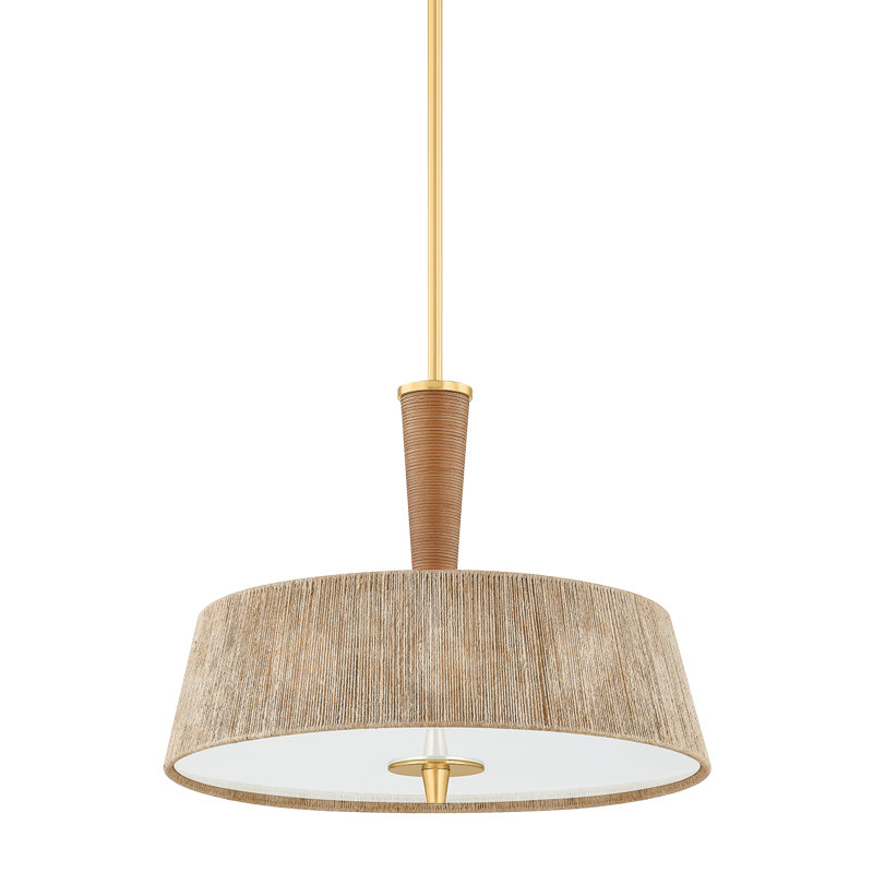 George Pendant in Aged Brass by Cortney Bishop, 17.25" H x 22" W x 22" D