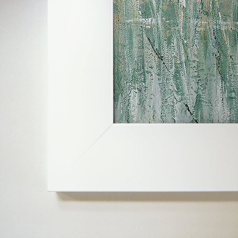«Mute Grass», reproduction de peinture acrylique, H 27,5 po x l 39,5 po x P 0,75 po, Cadre blanc