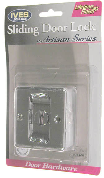 Artisan Sliding Door Lock, Satin Nickel
