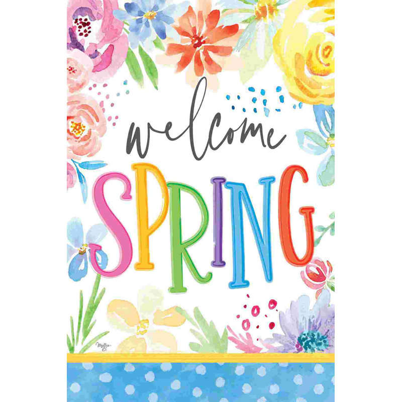 " Welcome Spring ", 18" H x 12" W, No, Wrapped Canvas