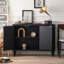 Armoire de hall d'entrée rétro en bois vieilli noir