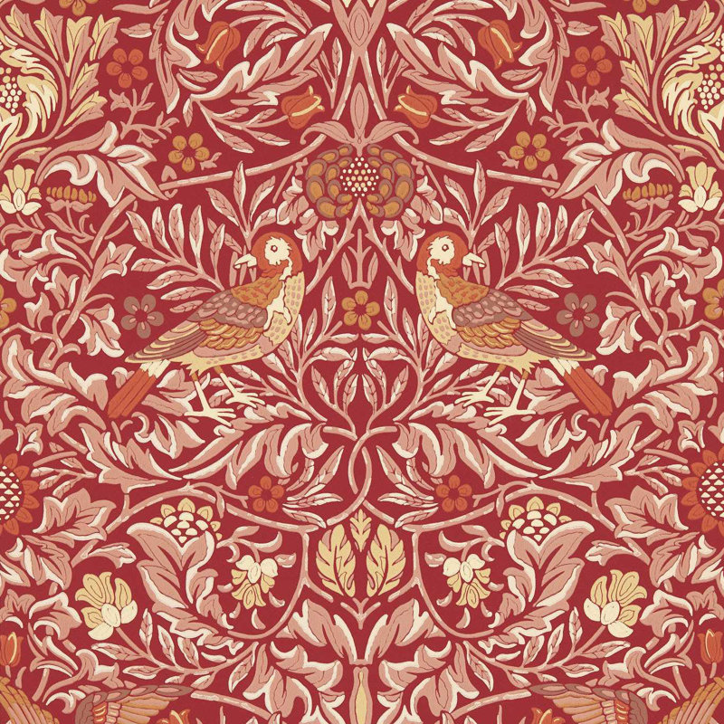 Bird Wallpaper, Madder/Weld