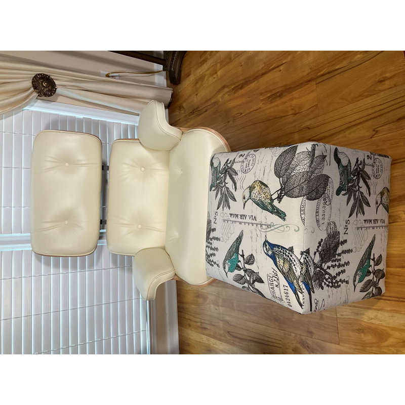 Cube Ottoman "Bird Stamp" Design