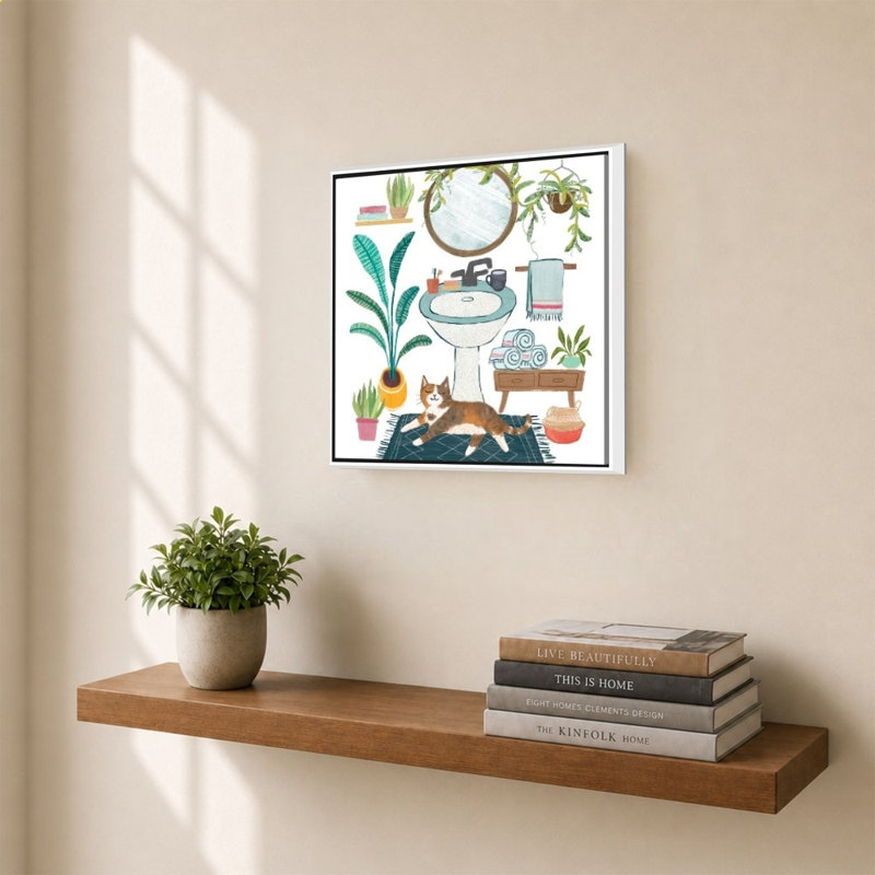 "Urban Jungle Bath I" par Mary Urban - Impression sur toile, 28" H x 28" W, Blanc