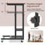 Bureau mobile mobile avec tablettes de rangement inclinables sur roulettes pour le salon brun