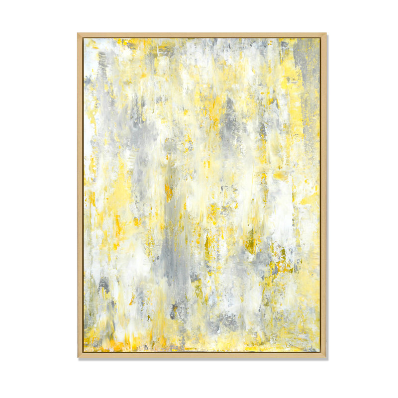 Gris et jaune, art moderne - reproduction d'art moderne et contemporaine sur toile, H 12 po x l 8 po x P 1 po