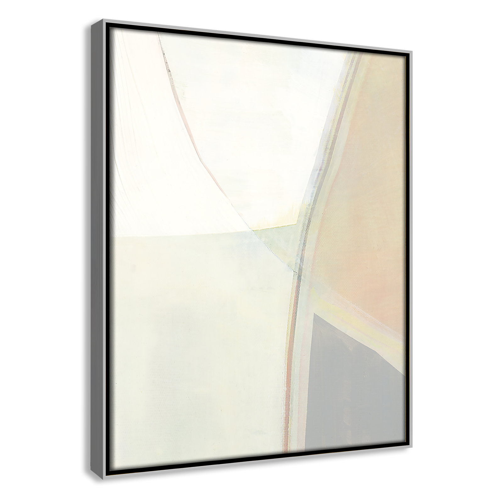 In Neutral II - Painting Print, Silver Framed Canvas, 15.5" H x 12.5" W x 2" D
