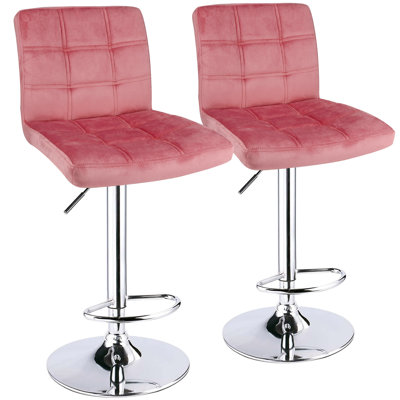 Tabouret de bar carré réglable en velours