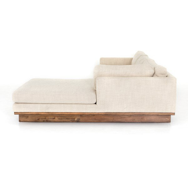 Everly Chaise Sectional, Right Hand Facing, 32" H x 133" W x 86" D, Irving Taupe Polyester Blend