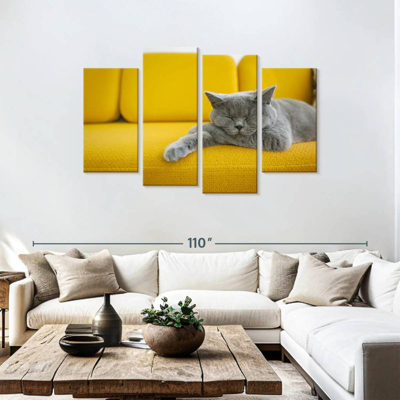Brampt Cat On Sofa, 48'' H x 75'' W