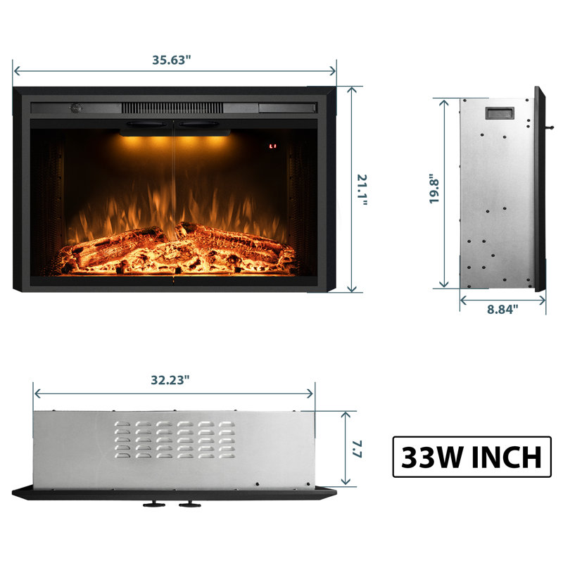Saladin Electric Fireplace Inserts, 20.9" H x 35.63" W x 8.84" D
