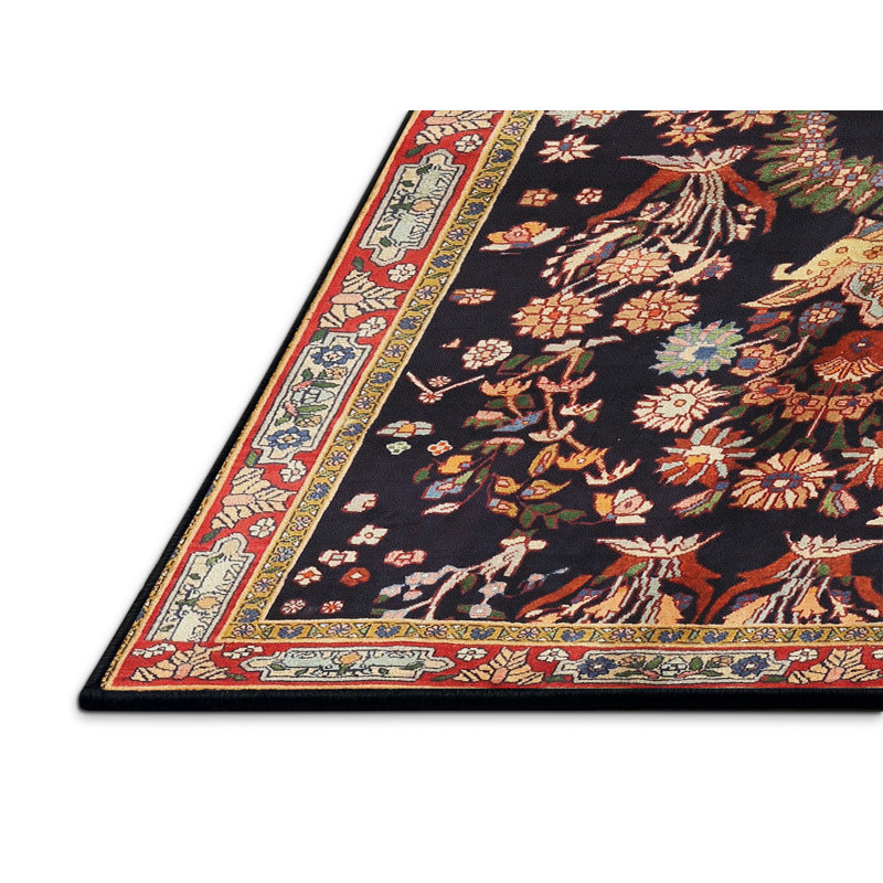 Tapis traditionnel noir / rouge / brun Colmars, Rectangle 2 pi x 3 pi