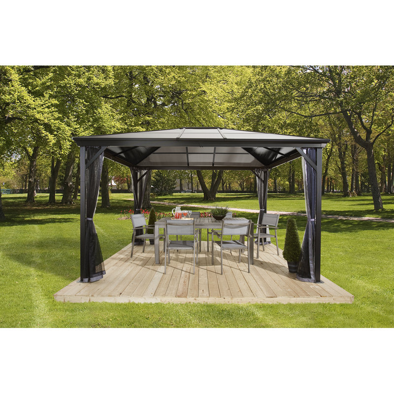 Pavillon de jardin Rembert, 14 pi. L 10 pi. D, Brun, Gris foncé
