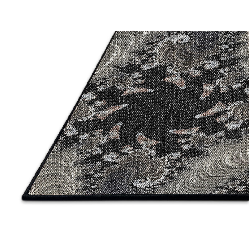 Tapis de zone noire à motifs, Rectangle 2 pi x 5 pi