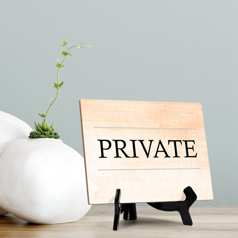 Enseigne de table ou de comptoir privée avec support de chevalet, 6 po x 8 po