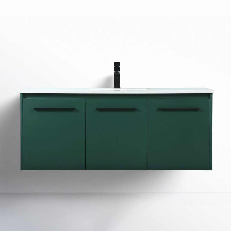 Ensemble de meuble-lavabo simple mural 48 "Penn, Vert