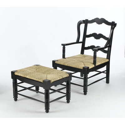 Fauteuil à oreilles et repose-pieds Getz