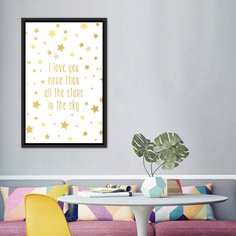 Love You More Art, H 60 po x l 40po x P 1,5 po, Toile avec cadre noir patiné