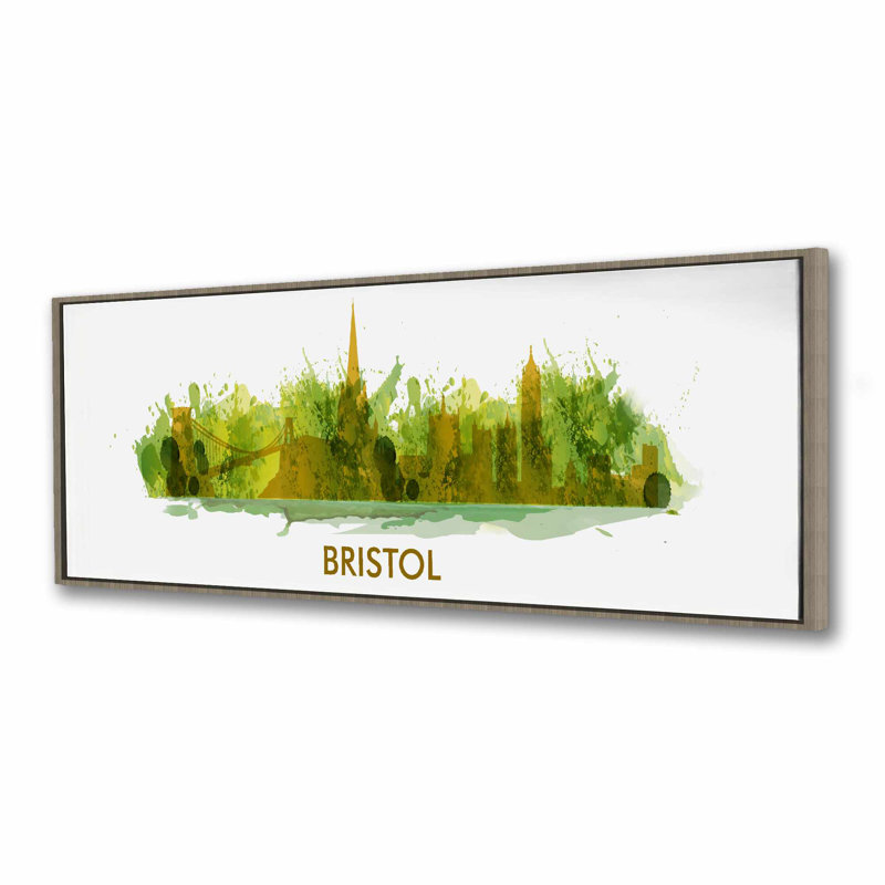 Paint Splash Silhouette de Bristol | Toile de chambre rétro, H 17,25 po x l 49,25 po