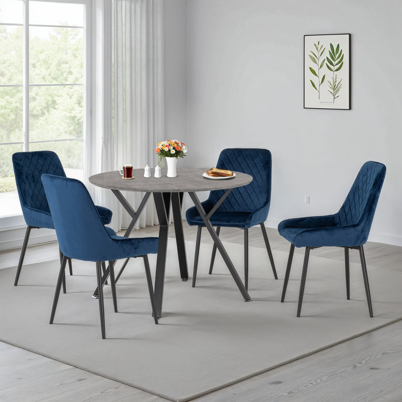 Maisy 4 - Person Dining Set, Sapphire Blue