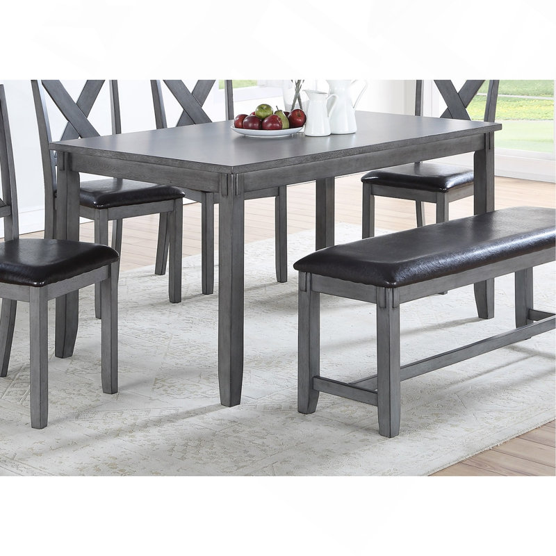 Ensemble de salle à manger décontracté et moderne 6 pièces 4X, Gris