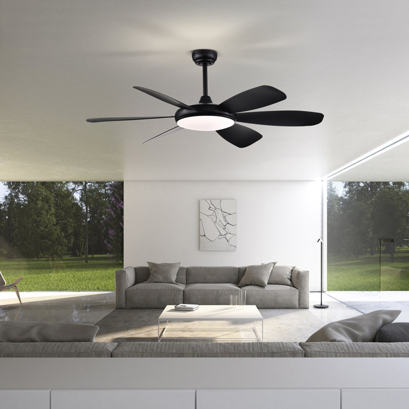 Novah 52'' Ceiling Fan with LED Lights, Matte Black