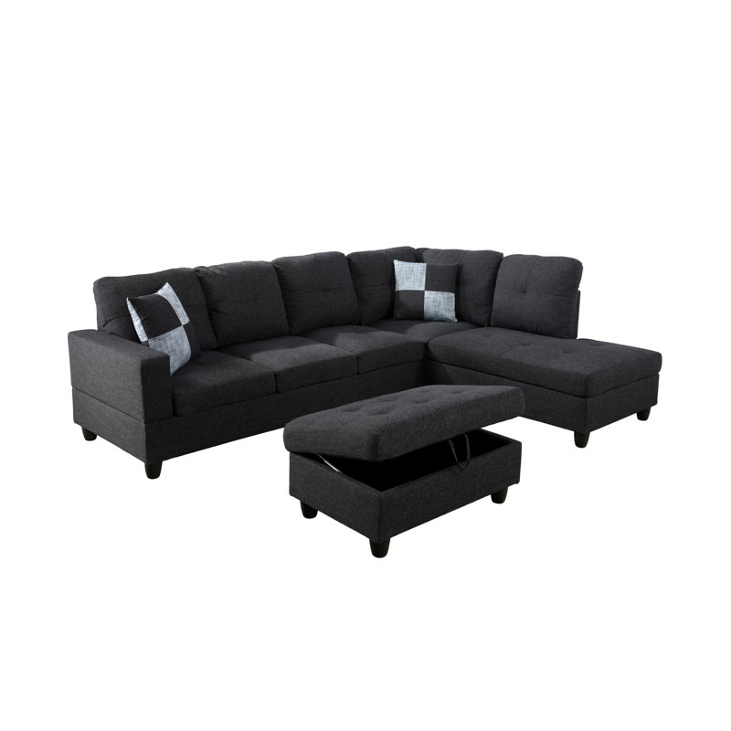Aabidammar Upholstered L-Shaped Sectional Right Hand Facing