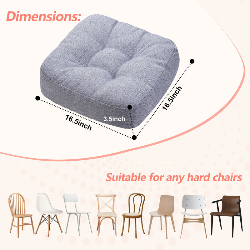 16.5-inch  Dining Chair Cushion, Light Gray Polypropylene/Olefin
