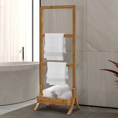  Bamboo Land- Bamboo Freestanding Towel Rack for Bathroom,  Blanket Rack, Standing Towel Rack, Towel Racks for Bathroom Freestanding,  Towel Rack Stand, Towel Stand, Bamboo Towel Rack : Home & Kitchen