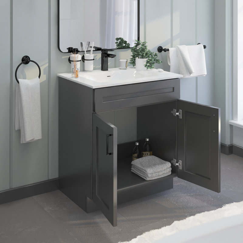 Armoire de meuble-lavabo 30 po gris Shaker