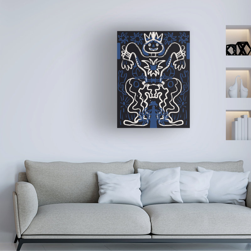 "Petit doyen" à la craie bolognaise sur toile, H 19 po x l 14 po